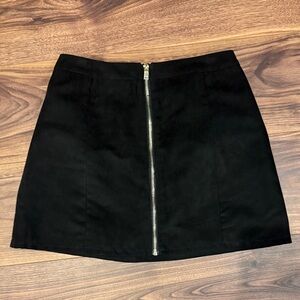 H&M Black Mini Skirt with Front Zipper